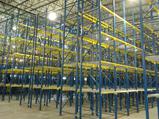 Warehouse pallet rack teardrop uprights, beams and wire decks